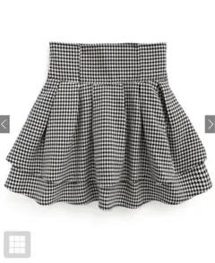 インパン裏地付き千鳥柄フレアミニスカート[gm773]