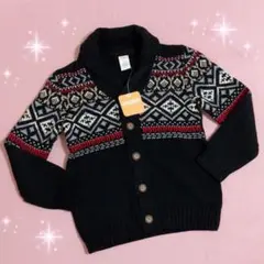 ☆GYMBOREE☆ノルディック柄ニットカーディガン☆ブラック新品