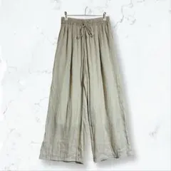 a3516 ドレスキップ イージーパンツ ベージュ L 無地 春夏 ウエストゴム