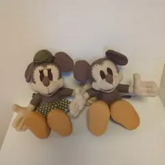 ミッキーマウス&ミ二ーマウス　レトロぬいぐるみ