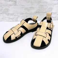 ZARA ザラ レザー 本革 グルカサンダル ベージュ 37