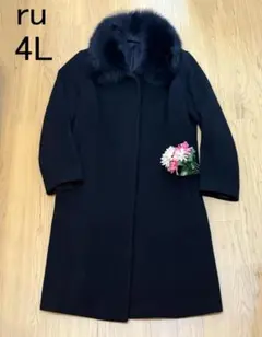 美品✨️23区 フォックスファーコート アンゴラ混 大きいサイズ ブラック 4L 新着ファッション - 美品✨️23区 フォックスファーコート