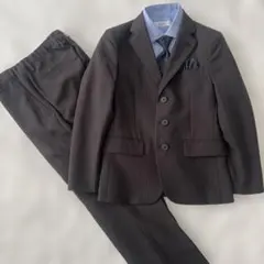 オリバーハウス　ブラックストライプスーツ　140 卒業式　フォーマルスーツ