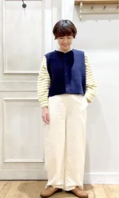 ＊studio CLIP＊スタディオクリップ　ボックスピケボーダーTシャツ