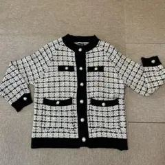 Day Closet ツイードカーディガン 長袖 ブラック・ホワイト