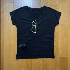 ブラック Vネック Tシャツ サングラスデザインのサムネイル