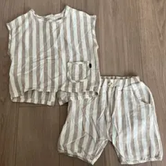 ストライプ ベビー服 韓国風　セットアップ 90のサムネイル