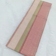 K101 半幅帯 くすみピンク 正絹