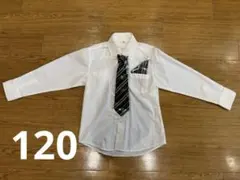 【3点セット】120 ワイシャツ白　ネクタイ　チーフ