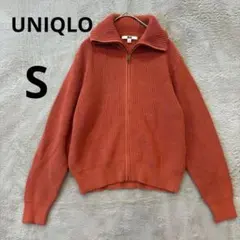 美品 UNIQLO S フルジップ ニット カーディガン セーター アプリコット