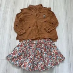 タイニーコットン　ポンポワン　ブラウス　スカート　セット