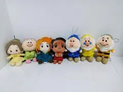 ディズニー プリンセス　ぬいぐるみ 7体セット　ベル　モアナ　メリダ　小人