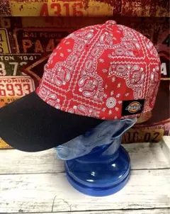 【新品❣️】ペイズリー　キャップ　CAP 赤　レッド　dickies ディッキーズのサムネイル