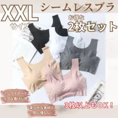 シームレスブラ　ノンワイヤーブラ　XXLサイズ　ナイトブラ　スポーツブラ　2枚