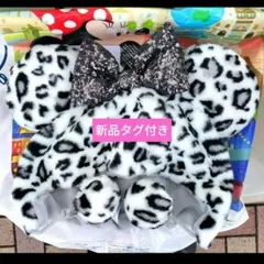 ファンキャップ　ヒョウ柄　ホワイト　白　シルバー　レオパード　豹柄