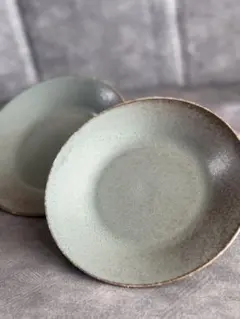 美濃焼　くすみグレー　中皿　2枚セット　新品・未使用