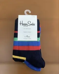 【新品未使用】HappySocks ボーダー柄&ドット柄 ベビー靴下2足組