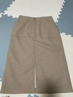 NATURAL BEAUTY BASIC ベージュタイトスカート L