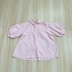 NICE CLAUP ピンク×ホワイト　ストライプシャツのサムネイル