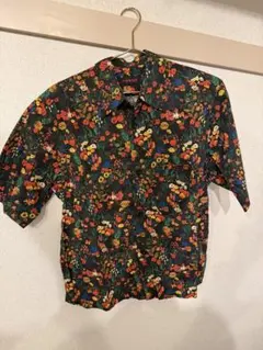 CABaN ボタニカルプリント 長袖シャツ シルクツイル FLOWERRIVER 