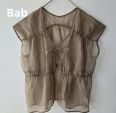 【Bab】バブ　前後2wayギャザーブラウス　トップス　M　シースルー　透け感のサムネイル