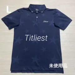 未使用品 タイトリスト メンズ ゴルフ 半袖 シャツ濃紺柄 サイズL