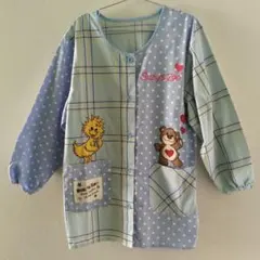 Suzy's Zoo エプロン 水色 星柄 チェック柄　保育士