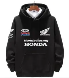 HONDA HRC風 ロゴ プルオーバーパーカー ブラック メンズ 長袖 L