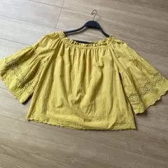 SIMPLICITE シンプリシティエ　コットンブラウス　レースボリューム袖