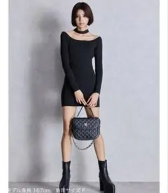 GYDA ワンピース 2WAYチョーカーオフショルニットワンピース