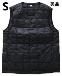 ユニクロ ウルトラライト ダウンベスト S コンパクト Vネックベスト 美品