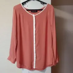 M ピンク 長袖ブラウス　長袖シャツ　綺麗め　可愛い　仕事着　普段着