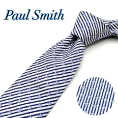 ✨美品✨ポールスミス　花柄　ストライプ　高級シルク　クラシック　ネクタイ