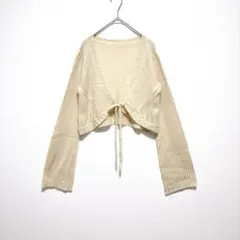 pour la frime ボレロ ニット アイボリー リボン　モヘヤ　ウールのサムネイル