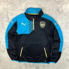 PUMA アーセナルFC 長袖トレーニングトップ 1/4ジップ 古着 ブラック