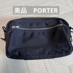 【美品】PORTER ネイビー ショルダーバッグ