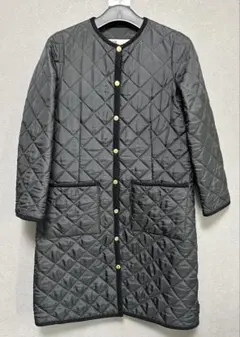 トラディショナルウェザーウェア　アークリー ロング　キルティングコート　ブラック