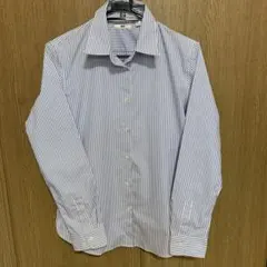 ユニクロ　青と白のストライプ 長袖シャツ Lサイズ