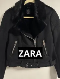 【美品】ZARA フェイクファー付きライダースジャケット
