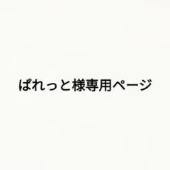 ぱれっと様専用ページ