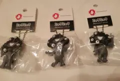 s*6様 黒ミャクミャクPVCマスコットブラック キーホルダー 3種セットボール