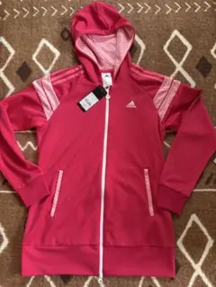 adidas フード付きピンクジャージ