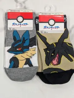 新品✨ポケモン　靴下　19〜24cm★メガルカリオX 黒いレックウザ2足セット