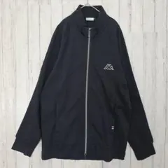 Kappa カッパ ジャージ O 黒 トラックジャケット フロントジップ ロゴ