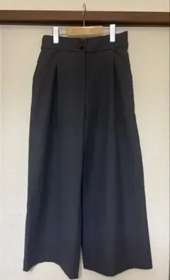 PLST プラステ Lサイズ リネンブレンドワイドパンツ タック グレー