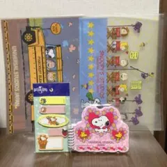 スヌーピー USJ 限定 メモ帳、付箋、クリアファイル2枚