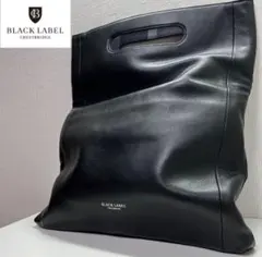 ブラックレーベルクレストブリッジ オールレザー 黒 クラッチバッグ ハンド ロゴ