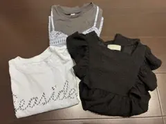 【セット売り】トップス　女の子　140㎝　フリル　黒　水色