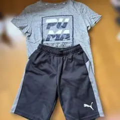 PUMA キッズ Tシャツ グレー 訳ありハーフパンツ
