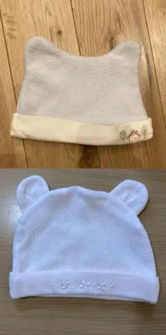 クマ耳帽子 50-60cm 2枚セット